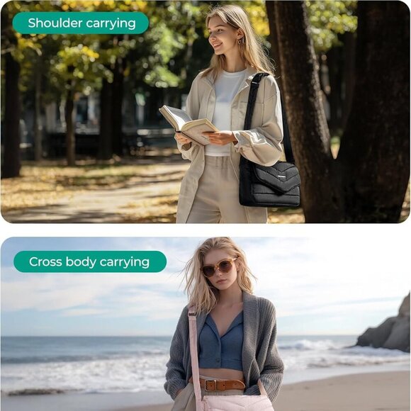 Crossbody Bags for Women, Quilted Puffer Shoulder Bag, Handbag Small Purses for - Picture 2 of 6